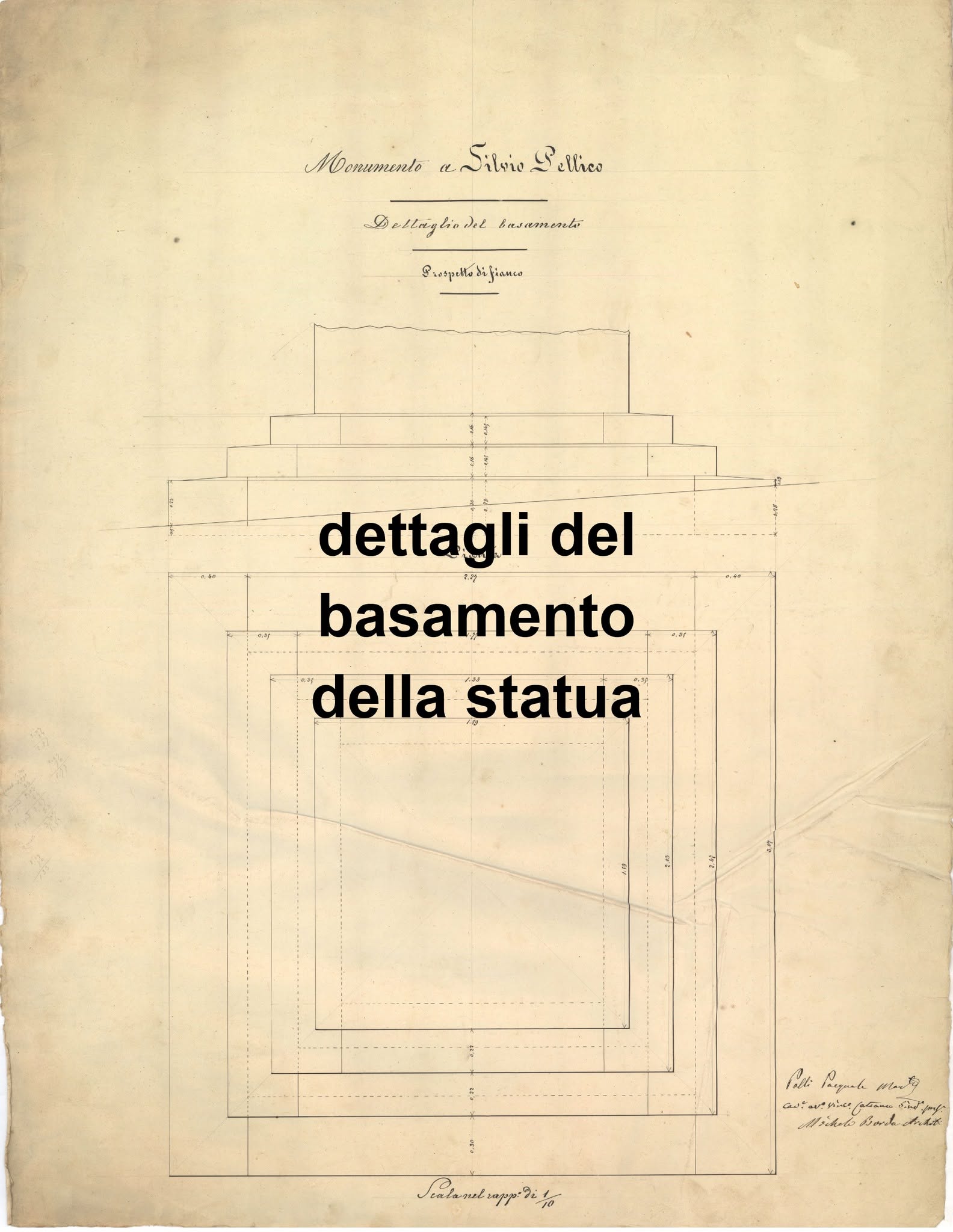 Monumento a Silvio Pellico e basamento